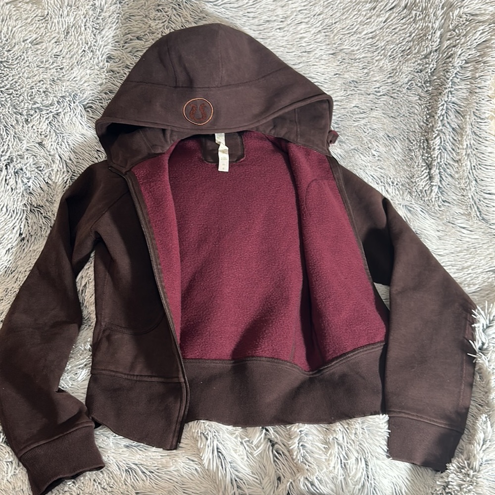 Lululemon New Scuba Hoodie Beautiful Chocolate Color Size 6 - Picture 6 of 14